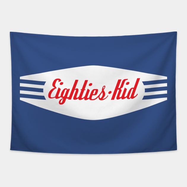 Eighties Kid Snack RED Tapestry by old_school_designs