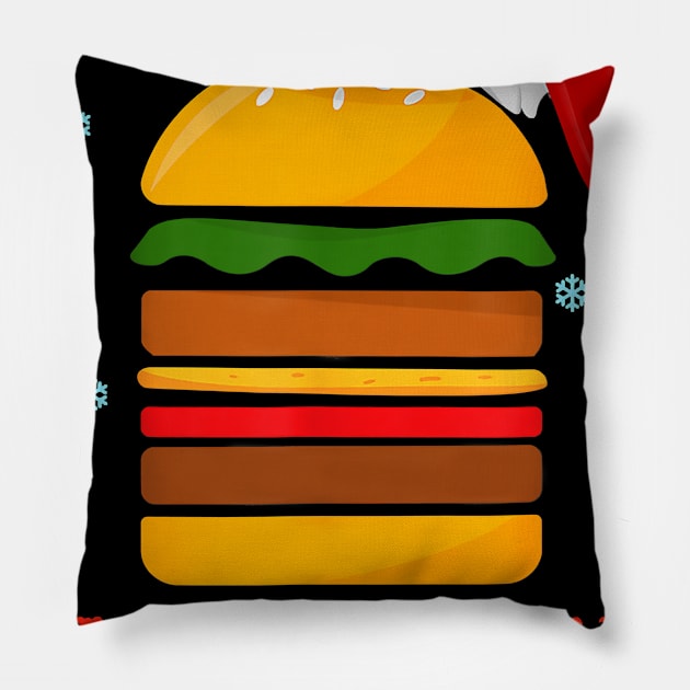 Happy Holidays with Cheese shirt Christmas cheeseburger Gift Pillow by ruffianlouse