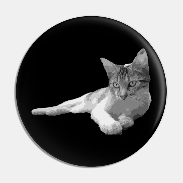 Black And White Cat Cat Pin Teepublic Au