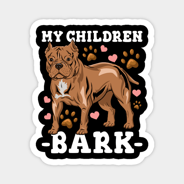 Pitbull Dog Dad Mom Magnet by KAWAIITEE