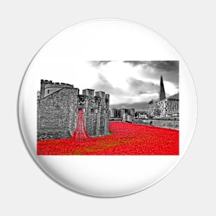 Red Poppies At The Tower Of London Pin