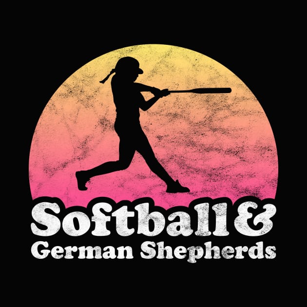 Softball and German Shepherds Gift for Softball Player and Dog Lover by JKFDesigns