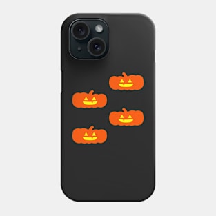 Squat Glowing Jack-O-Lantern Tile (Blue) Phone Case