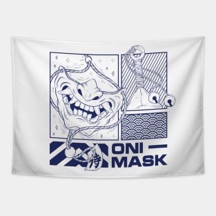 Japanese Demon Oni Mask Tapestry