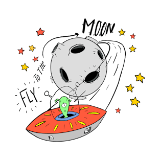 Moon Alien Fly T-Shirt