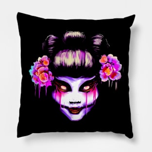 Horror Demon Geisha Girl Pillow