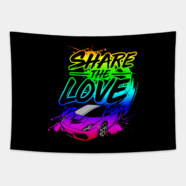 stephen sharer share the love rainbow Tapestry by ZioCreations