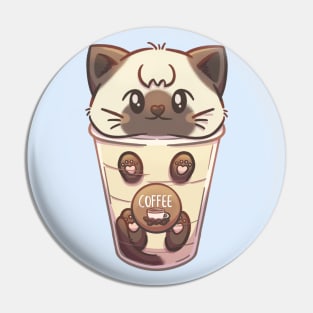 If it fits, I sits - Coffe cat - Kawaii cat - Cat meme Pin