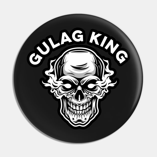 Gulag King Funny Video Games Smoking Skull Pin by markz66