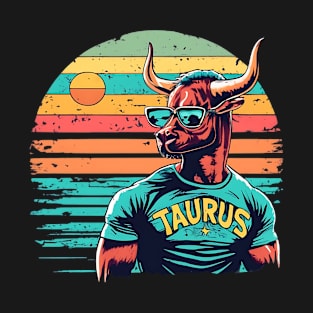 Taurus Sunset Dreamscape: Zodiac Vacation Vibes T-Shirt