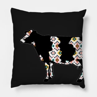 Aztec Dairy Cow Silhouette  - NOT FOR RESALE WITHOUT PERMISSION Pillow