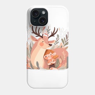 Cute Stag Deer Animal Loving Cuddle Embrace Children Kid Tenderness Phone Case
