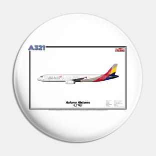 Airbus A321 - Asiana Airlines (Art Print) Pin