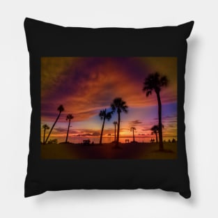 Palm Trees at Sunset Pillow