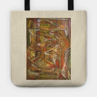 Windy Autumn Pastel Abstract Tote