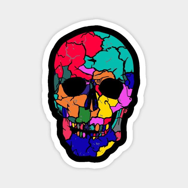 Broken Skull Colorful Birthday Gift Magnet by GBDesigner