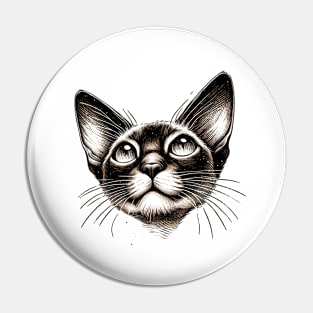 Cute Cat Line Art Design Pin
