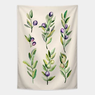 Peace Offering - Watercolour Olive Branches Tapestry