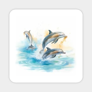 Dolphin, dolphin family, dolphin ocean Magnet