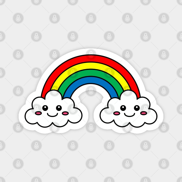 Rainbow And Clouds Magnet by inotyler