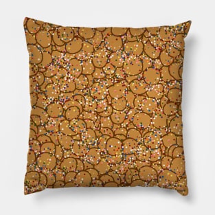 Italian Struffoli Sprinkle Doughnut Pattern Pillow