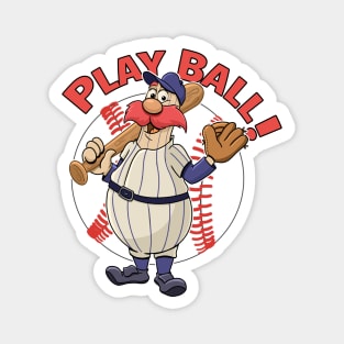 Play Ball Baseball Mascot Yankees Magnet