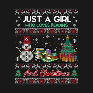 Just a girl who loves reading and christmas T-Shirt