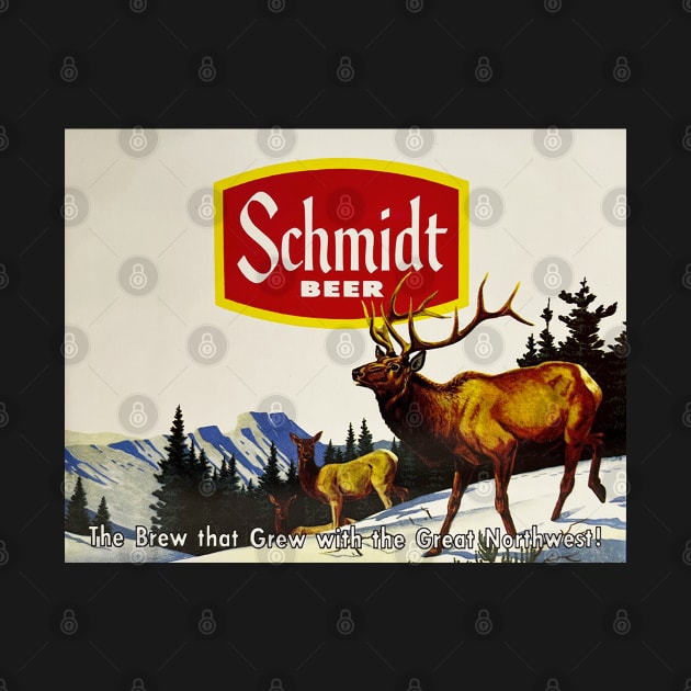 Schmidt Beer Deer Hunting Vintage Retro Buck by BarryJive