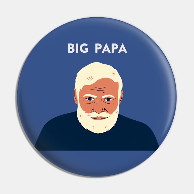 Big Papa Ernest Hemingway Pin by Bookfox