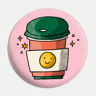 Smiley Coffee Cup Pin