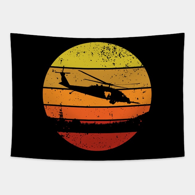 UH 60 Blackhawk sunset Tapestry by GRIM GENT