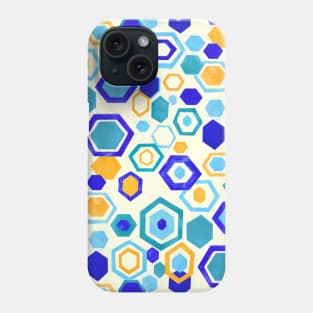 Scattered Gouache Hexagons - Cream Phone Case