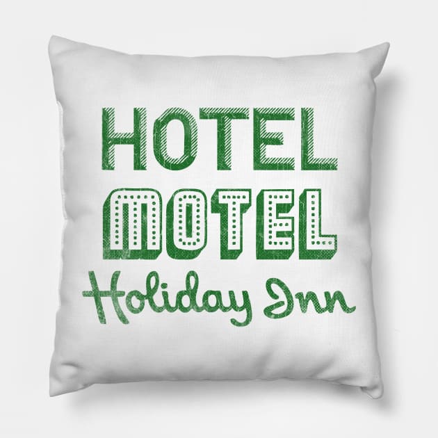 holiday inn - green solid style, Pillow by Loreatees