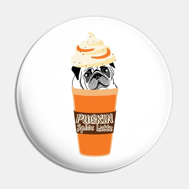 PUGKIN Spice Latte Pin by IconicTee