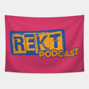 Rekt Podcast Blue and Orange Tapestry