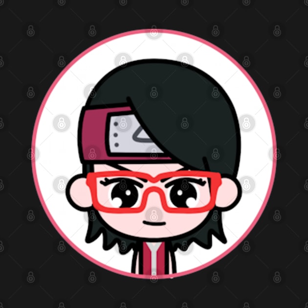 Sarada Uchiha Naruto Chibi Anime Art by louisewearingtee