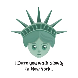 Cartoon New York Libery Statue Funny Jokes T-Shirt