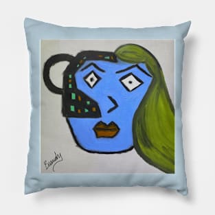 Light Blue Robot Pillow