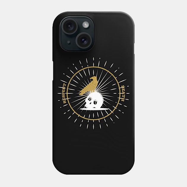 Death Crow Skull Phone Case by Tip Top Tee's