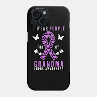 I wear purple for my grandma lupus awareness Phone Case