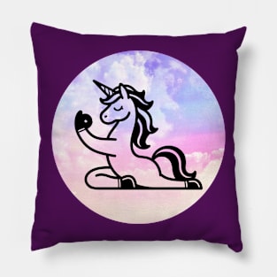 Unicorn Doing Yoga Pillow