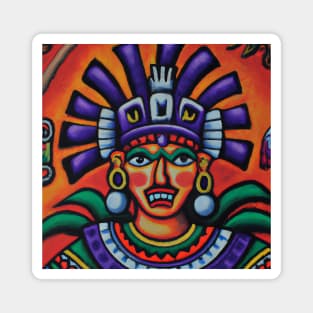 Aztec God - Colorful Painting Magnet