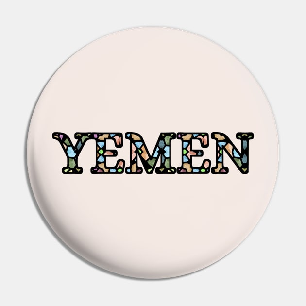 Yemen Stained Glass Patriotic Design Pin by DiwanHanifah