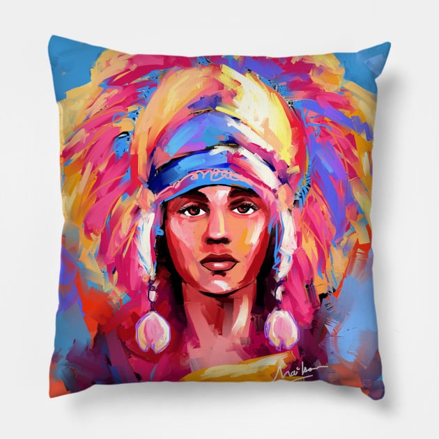native woman Pillow by mailsoncello
