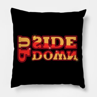 up side down red wave Pillow