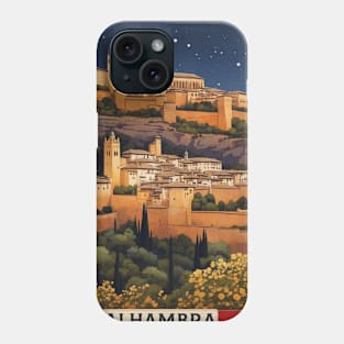 Alhambra de Pamplona Starry Night Spain Travel Tourism Retro Vintage Phone Case