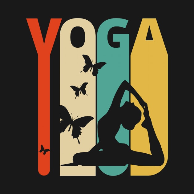 Yoga Silhouette, retro design. by MadebyTigger