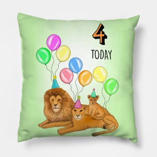 LION FAMILY 4TH BIRTHDAY Pillow