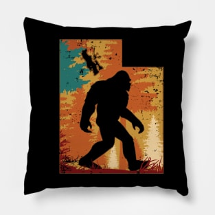 Bigfoot Retro Vintage Sasquatch Utah Pillow