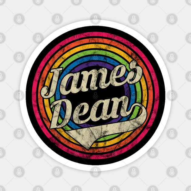 James Dean - Retro Rainbow Faded-Style Magnet by MaydenArt